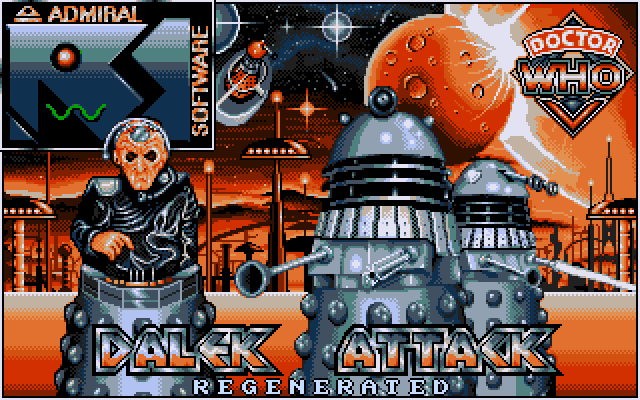 The title screen: DALEK ATTACK, with REGENERATED materialising under it